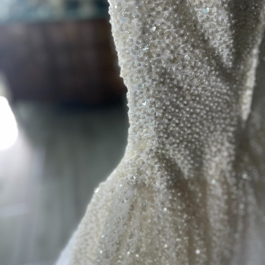 Vintage Tiffany Designs Beaded Ball Gown White Y2k Prom Dress Wedding 5233